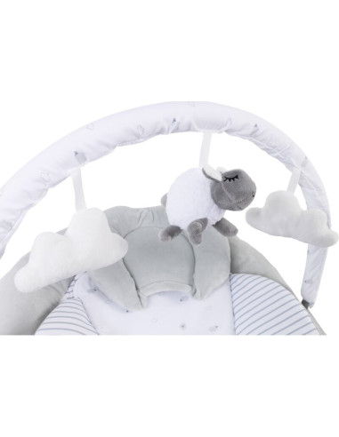 BN-45722,Scaunel balansoar, Rest`n`Play, Cu trei jucarii, 8 melodii, Vibratii, Conform cu standardul european de securitate EN 1
