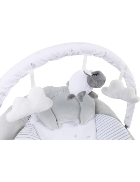 BN-45722,Scaunel balansoar, Rest`n`Play, Cu trei jucarii, 8 melodii, Vibratii, Conform cu standardul european de securitate EN 1