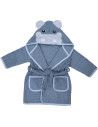 BN-36561,Halat de baie cu urechi Hippo, Cu buzunare, Cu cordon, Bubaba, 9 - 24 luni, Marime 86/92, Blue