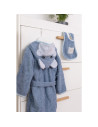 BN-36561,Halat de baie cu urechi Hippo, Cu buzunare, Cu cordon, Bubaba, 9 - 24 luni, Marime 86/92, Blue
