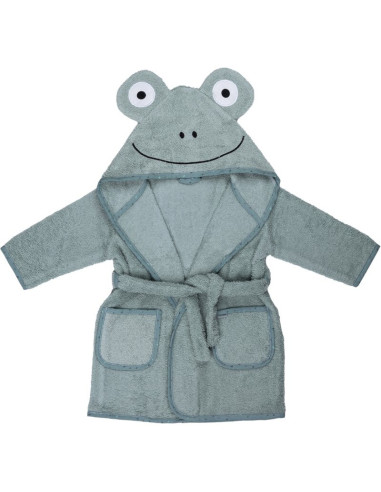 BN-36578,Halat de baie cu urechi Frog, Cu buzunare, Cu cordon, Bubaba, 9 - 24 luni, Marime 86/92, Green