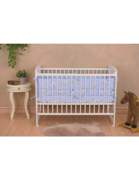 BN-QMTIMH10CM03AL,Qmini - Patut din lemn Timmi Heart 120x60 cm, Cu laterala culisanta, Din lemn de pin si mdf, Stabil si reziste