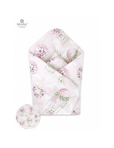 BN-6426972009973,MimiNu - Paturica de infasat, Cu multiple utilizari, Cu inchidere arici velcro, Dimensiune 75x75 cm, Din bumbac