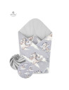 BN-6426972009997,MimiNu - Paturica de infasat cu doua fete, Cu multiple utilizari, Cu inchidere arici velcro, Dimensiune 75x75 c