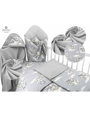 BN-6426972009997,MimiNu - Paturica de infasat cu doua fete, Cu multiple utilizari, Cu inchidere arici velcro, Dimensiune 75x75 c