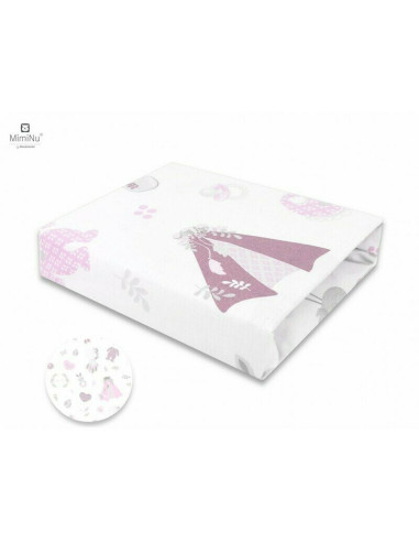 BN-6426972009744,MimiNu - Cearceaf cu elastic, Din bumbac certificat Oeko Tex Standard 100, Pentru pat 160x80 cm, Baby Shower Pi