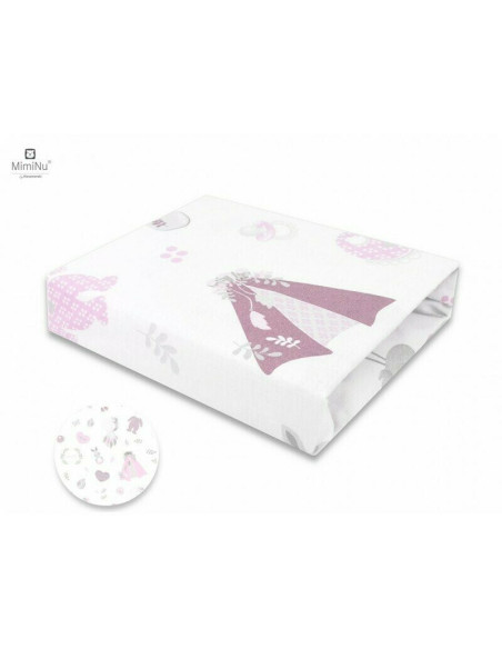 BN-6426972009744,MimiNu - Cearceaf cu elastic, Din bumbac certificat Oeko Tex Standard 100, Pentru pat 160x80 cm, Baby Shower Pi