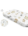 BN-6426972009751,MimiNu - Cearceaf cu elastic, Din bumbac certificat Oeko Tex Standard 100, Pentru pat 160x80 cm, Safari Natural