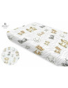 BN-6426972009751,MimiNu - Cearceaf cu elastic, Din bumbac certificat Oeko Tex Standard 100, Pentru pat 160x80 cm, Safari Natural