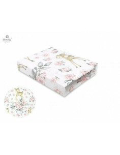 BN-6426972009768,MimiNu - Cearceaf cu elastic, Din bumbac certificat Oeko Tex Standard 100, Pentru pat 160x80 cm, Sweet Deer Pin 2