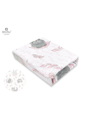 BN-6426972009782,MimiNu - Cearceaf cu elastic pentru patut 120X60 cm, Din bumbac certificat Oeko Tex Standard 100, Lulu Rose