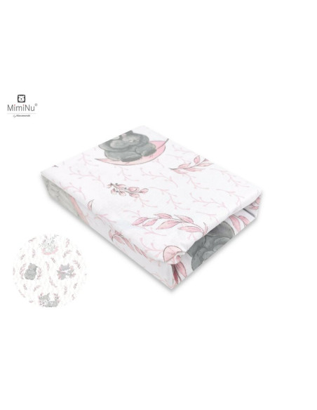 BN-6426972009782,MimiNu - Cearceaf cu elastic pentru patut 120X60 cm, Din bumbac certificat Oeko Tex Standard 100, Lulu Rose