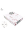 BN-6426972009782,MimiNu - Cearceaf cu elastic pentru patut 120X60 cm, Din bumbac certificat Oeko Tex Standard 100, Lulu Rose