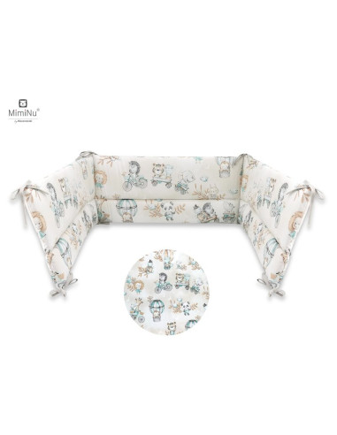 BN-6426972009904,MimiNu - Aparatoare pentru patut 120x60 cm, Din bumbac certificat Oeko Tex Standard 100, Cu inaltimea de 30 cm,