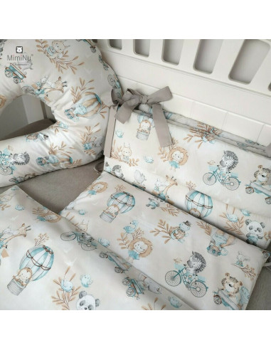 BN-6426972009904,MimiNu - Aparatoare pentru patut 120x60 cm, Din bumbac certificat Oeko Tex Standard 100, Cu inaltimea de 30 cm,