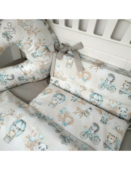 BN-6426972009904,MimiNu - Aparatoare pentru patut 120x60 cm, Din bumbac certificat Oeko Tex Standard 100, Cu inaltimea de 30 cm,