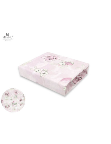 BN-6426972009911,MimiNu - Cearceaf cu elastic pentru patut 120X60 cm, Din bumbac certificat Oeko Tex Standard 100, Design, Aweso