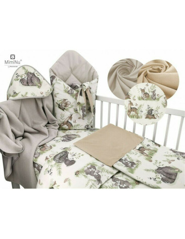 BN-6426972009942,MimiNu - Aparatoare pentru patut 120x60 cm, Din bumbac certificat Oeko Tex Standard 100, Cu inaltimea de 30 cm,
