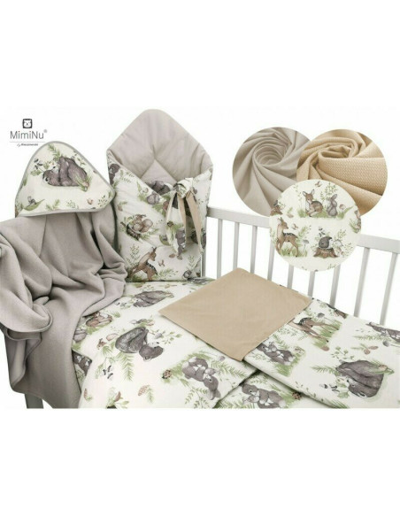 BN-6426972009942,MimiNu - Aparatoare pentru patut 120x60 cm, Din bumbac certificat Oeko Tex Standard 100, Cu inaltimea de 30 cm,