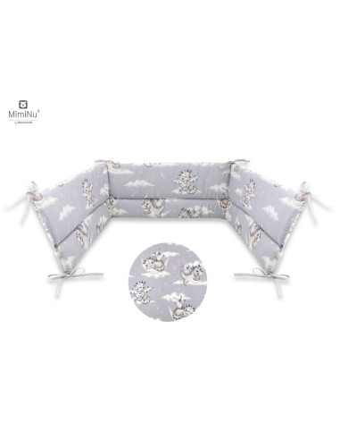 BN-6426972009966,MimiNu - Aparatoare pentru patut 120x60 cm, Din bumbac certificat Oeko Tex Standard 100, Cu inaltimea de 30 cm,