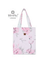 BN-6426972010023,MimiNu - Sacosa textila Mini, Pentru fetite, 24x30 cm, Din bumbac certificat Oeko Tex Standard 100, Peonie Pink