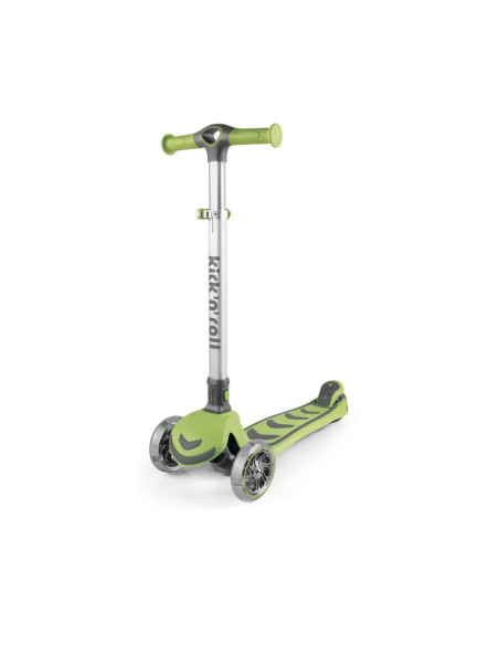 BN-39722,Trotineta pliabila, Cu roti luminoase, Reglabila in inaltime, Kick`n`Roll, 3-12 ani, Green