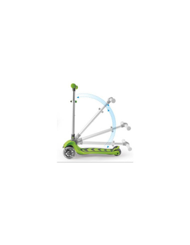 BN-39722,Trotineta pliabila, Cu roti luminoase, Reglabila in inaltime, Kick`n`Roll, 3-12 ani, Green