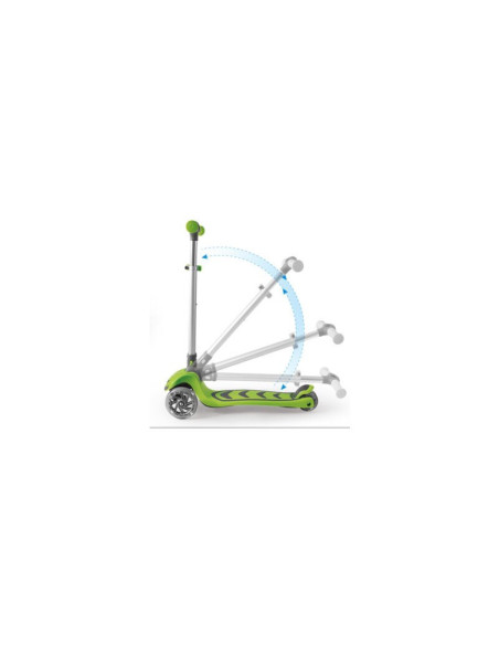 BN-39722,Trotineta pliabila, Cu roti luminoase, Reglabila in inaltime, Kick`n`Roll, 3-12 ani, Green