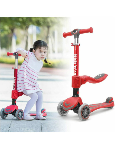 BN-43087,Trotineta cu sezut pliabila 2 in 1, Transformabila, Cu roti luminoase, Reglabila in inaltime, Kick`n`Roll, 1.5 ani-12 a