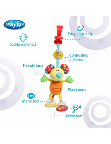 BN-12303,Jucarie pentru carucior, scoica auto si patut, Dingly Dangly Mimsy, Playgro
