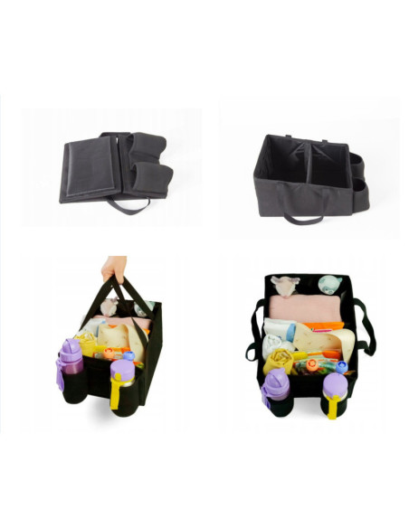 BN-843900,Petite&Mars - Organizator auto, Pliabil, 32 x 26 x 18 cm, Negru