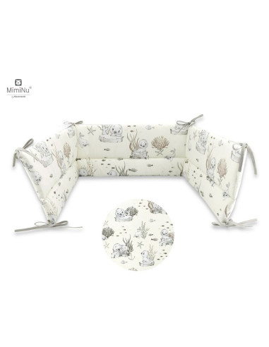 BN-6426972010207,MimiNu - Aparatoare pentru patut 120x60 cm, Din bumbac certificat Oeko Tex Standard 100, Cu inaltimea de 30 cm,