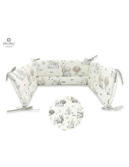 BN-6426972010207,MimiNu - Aparatoare pentru patut 120x60 cm, Din bumbac certificat Oeko Tex Standard 100, Cu inaltimea de 30 cm,