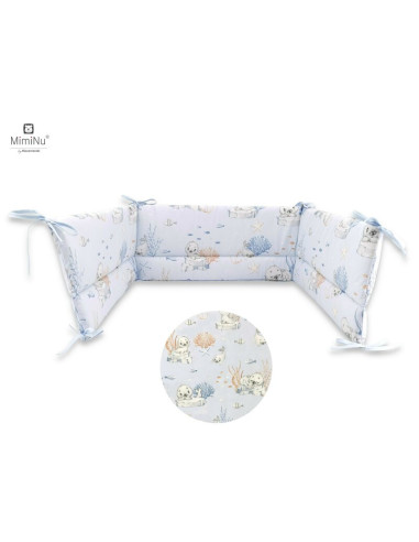 BN-6426972010221,MimiNu - Aparatoare pentru patut 120x60 cm, Din bumbac certificat Oeko Tex Standard 100, Cu inaltimea de 30 cm,