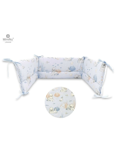 BN-6426972010221,MimiNu - Aparatoare pentru patut 120x60 cm, Din bumbac certificat Oeko Tex Standard 100, Cu inaltimea de 30 cm,