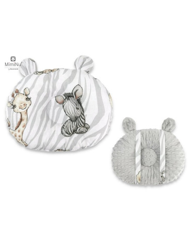 BN-6426972010276,MimiNu - Perna bebelusi Ursulet, Multifunctionala, Cu doua fete, Tesatura pufoasa minky si bumbac, Materiale ce