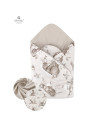 BN-6426972010337,MimiNu - Paturica de infasat cu doua fete, Cu multiple utilizari, Cu inchidere arici velcro, Dimensiune 75x75 c