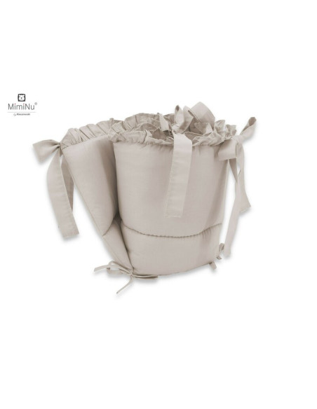 BN-6426972010405,MimiNu - Lenjerie patut 3 piese, Cu volanase, Cu protectie laterala, Din bumbac certificat Oeko Tex Standard 10