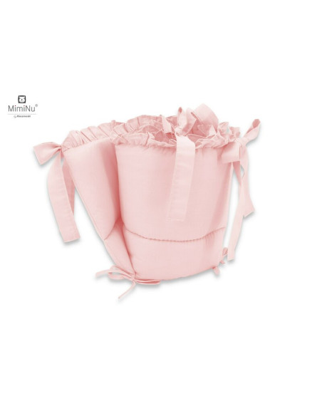 BN-6426972010412,MimiNu - Lenjerie patut 3 piese, Cu volanase, Cu protectie laterala, Din bumbac certificat Oeko Tex Standard 10