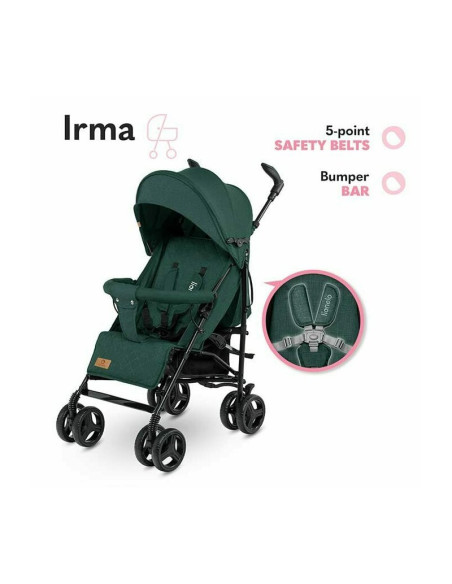 BN-LO-IRMA_GREEN/FOREST,Lionelo - Carucior sport Irma, Cu husa de picioare, Cu plasa de tantari, Conform cu standardul european 