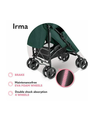 BN-LO-IRMA_GREEN/FOREST,Lionelo - Carucior sport Irma, Cu husa de picioare, Cu plasa de tantari, Conform cu standardul european 