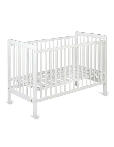 BN-YappyUno_white,Patut YappyUno din lemn, Cu suport pentru saltea reglabil, YappyKids, 120x60 cm, Alb