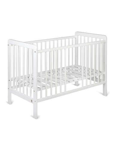 BN-YappyUno_white,Patut YappyUno din lemn, Cu suport pentru saltea reglabil, YappyKids, 120x60 cm, Alb