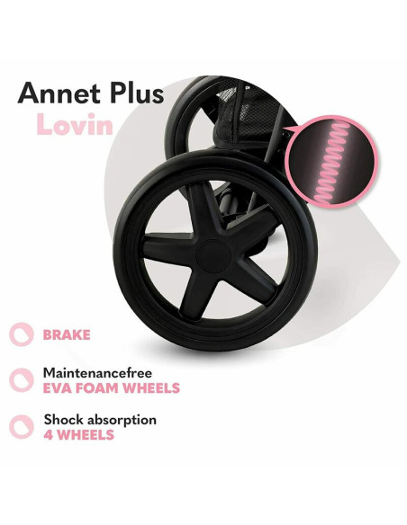 BN-LO-ANNET_PLUS_LOVIN,Lionelo - Carucior sport Annet Plus Lovin', Editie limitata, De la nastere, Cu accesorii, 0 - 22 Kg, Conf