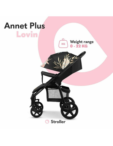 BN-LO-ANNET_PLUS_LOVIN,Lionelo - Carucior sport Annet Plus Lovin', Editie limitata, De la nastere, Cu accesorii, 0 - 22 Kg, Conf
