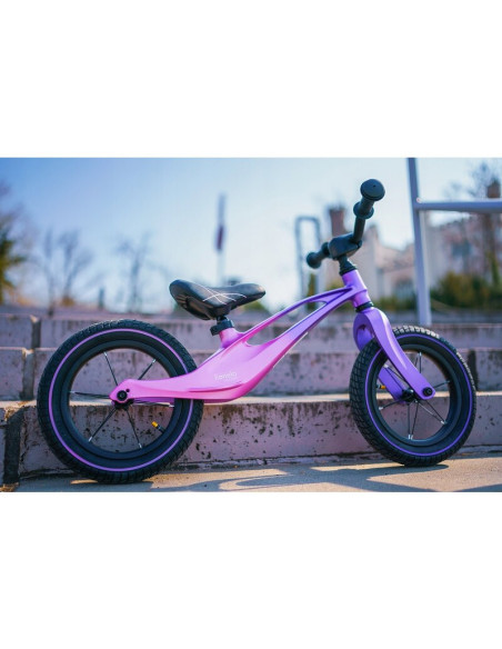 BN-LOE-BART_AIR_PINK_VIOLET,Lionelo - Bicicleta usoara Bart Air, Fara pedale, Cu roti gonflabile, Cu cadru din magneziu, Cu ghid