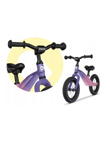 BN-LOE-BART_AIR_PINK_VIOLET,Lionelo - Bicicleta usoara Bart Air, Fara pedale, Cu roti gonflabile, Cu cadru din magneziu, Cu ghid