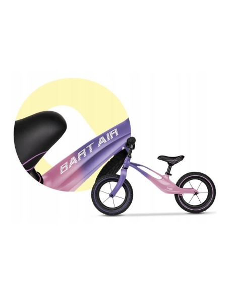 BN-LOE-BART_AIR_PINK_VIOLET,Lionelo - Bicicleta usoara Bart Air, Fara pedale, Cu roti gonflabile, Cu cadru din magneziu, Cu ghid