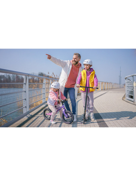 BN-LOE-BART_AIR_PINK_VIOLET,Lionelo - Bicicleta usoara Bart Air, Fara pedale, Cu roti gonflabile, Cu cadru din magneziu, Cu ghid