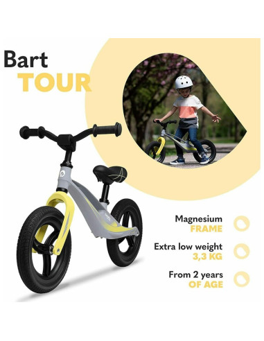 BN-LOE-BART_TOUR_GREY_STONE,Lionelo - Bicicleta usoara Bart Tour, Fara pedale, Cu cadru din magneziu, Cu ghidon si sa reglabile,